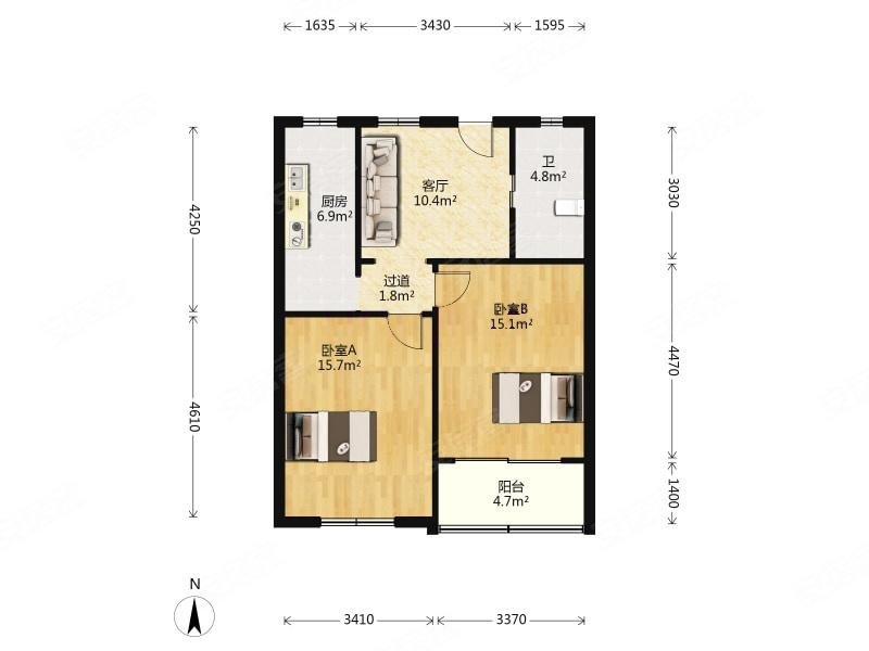 长江路780弄小区2室1厅1卫86㎡南248万