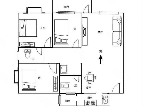 南宁西乡塘相思湖新区骋望骊都(南区)清川,靠江,大三房,租1600,周边
