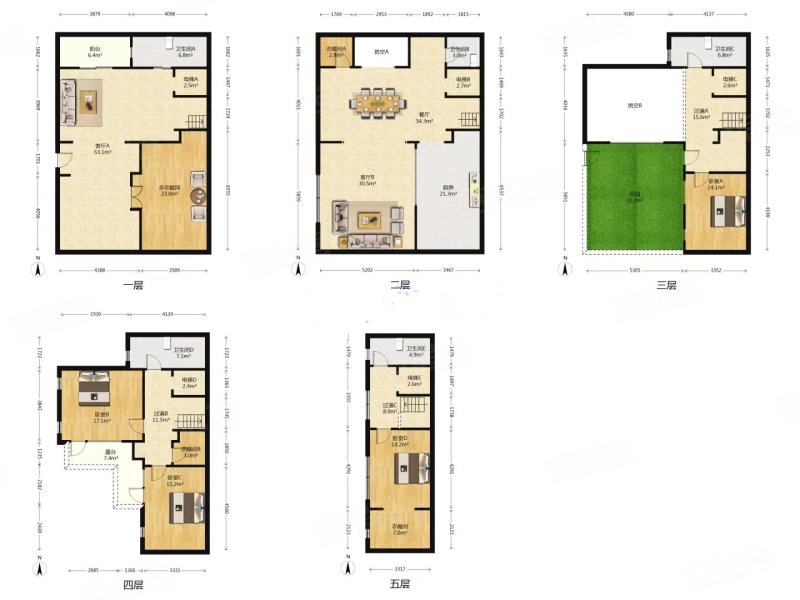 万科观贤别墅 b区五层 中心位置 270万豪华装修 随时看房