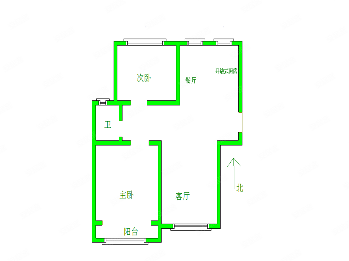 星光御园109.8万玉龙七中!好楼层!通透两居!干净装修老本