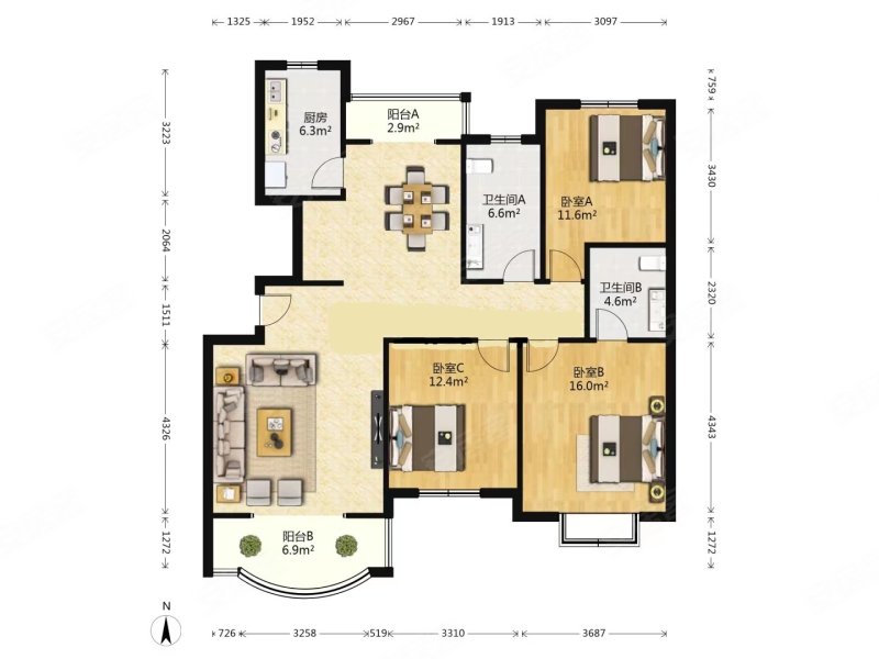 急售 大降价 开元名郡 小高层 毛坯大三室 中间楼层 赔钱急