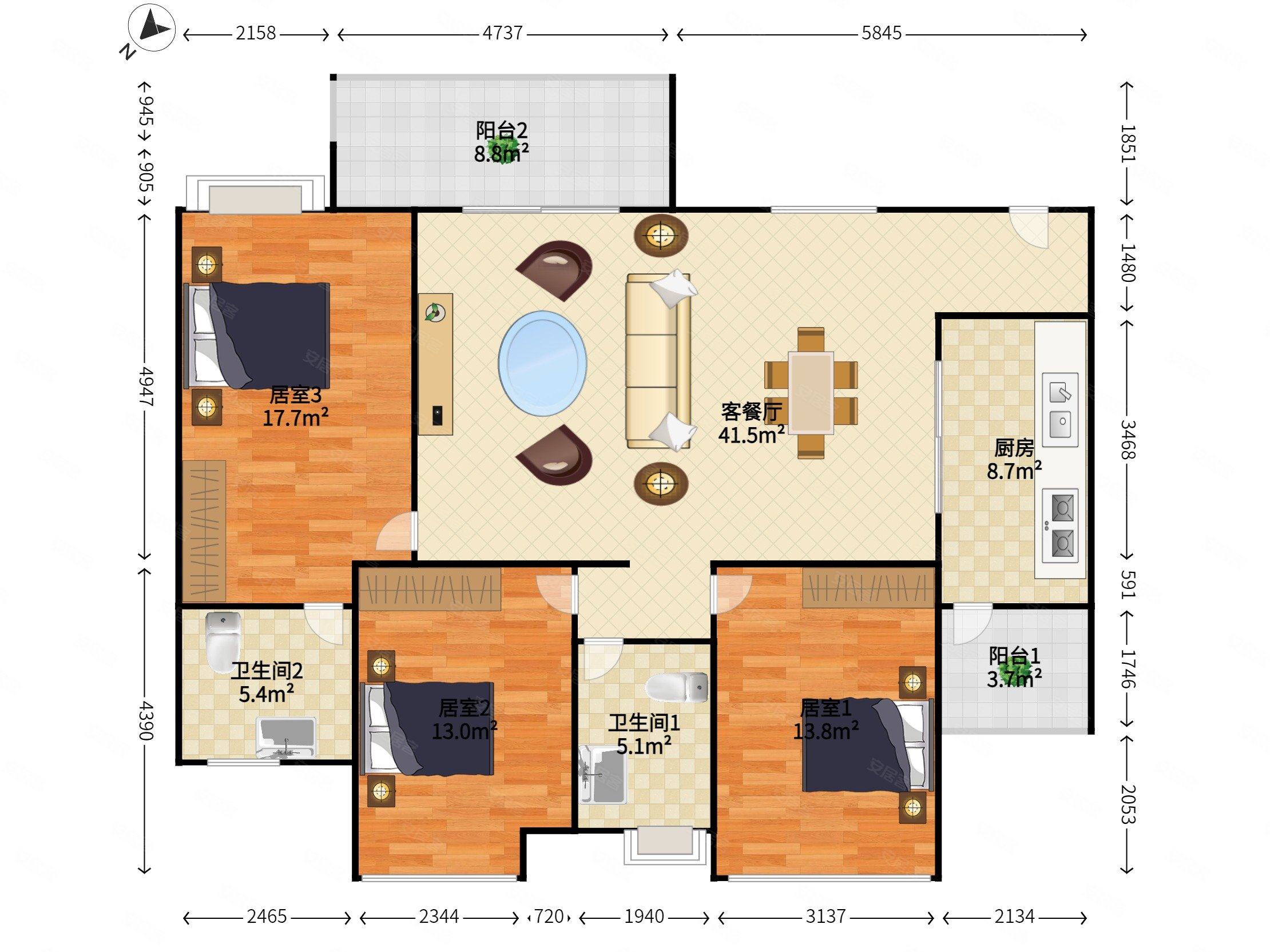 海伦湾精装大3房横式大客厅可望江景可看花园