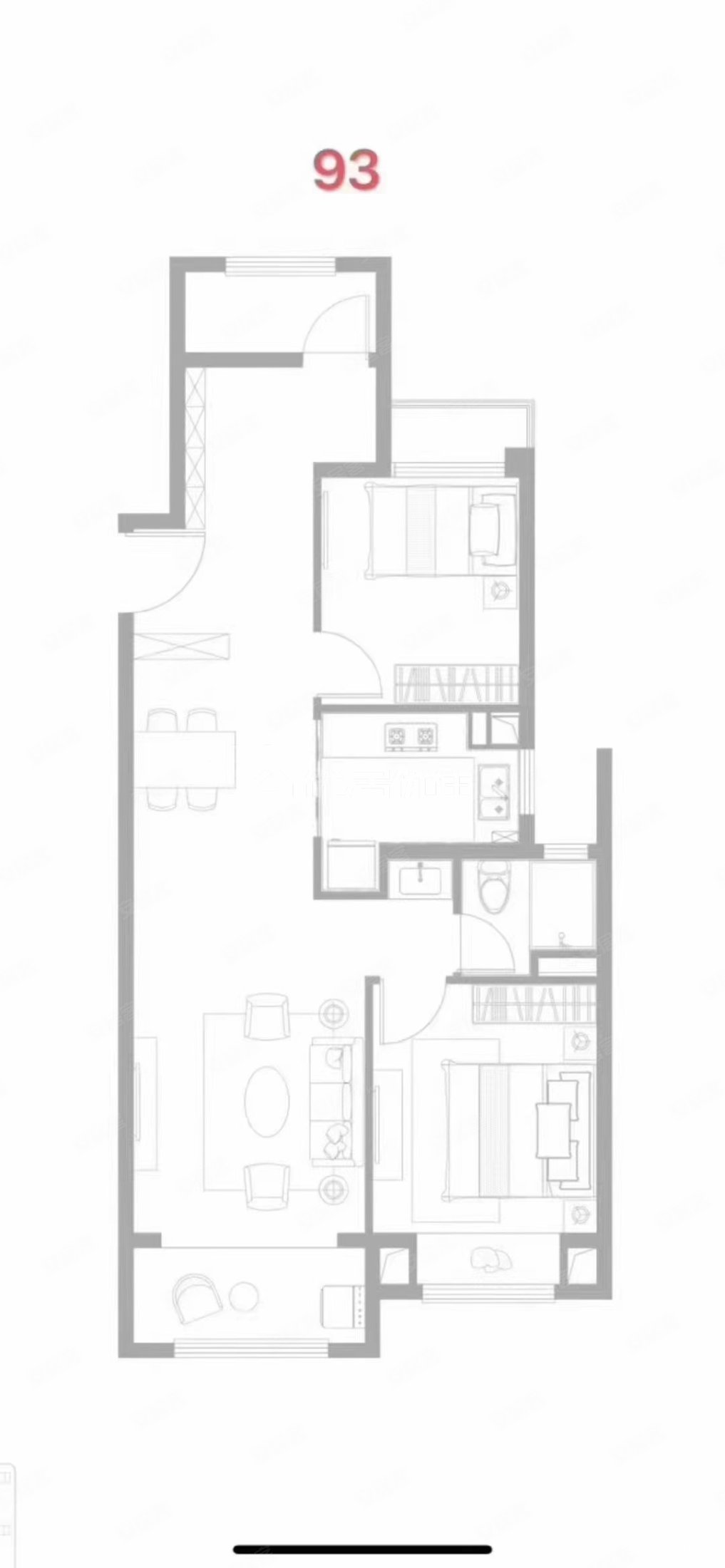 90平 精装 碧桂园视野超好3居室
