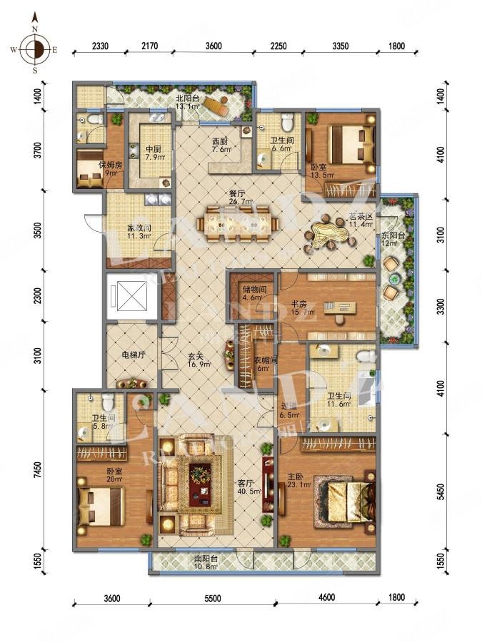 南向社区水系如园新出5居室精装交付保养好