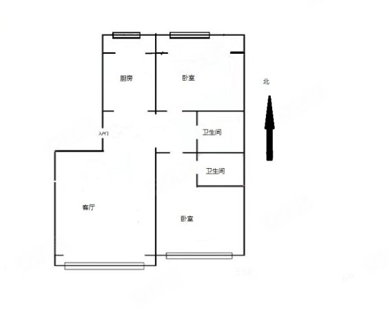 彩虹园小区2室1厅2卫111.92㎡南北189万