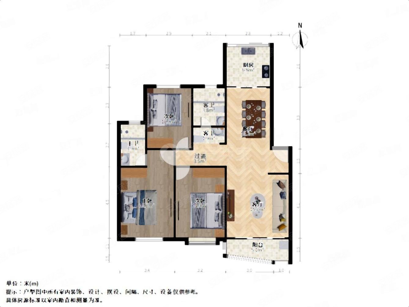 诚意出售世纪花园通透三房两卫二楼好位置带汽车库方便看