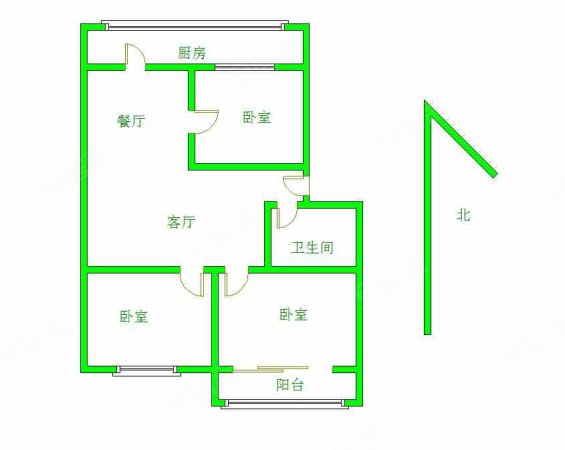 北国花园小区3室2厅1卫98㎡南53万