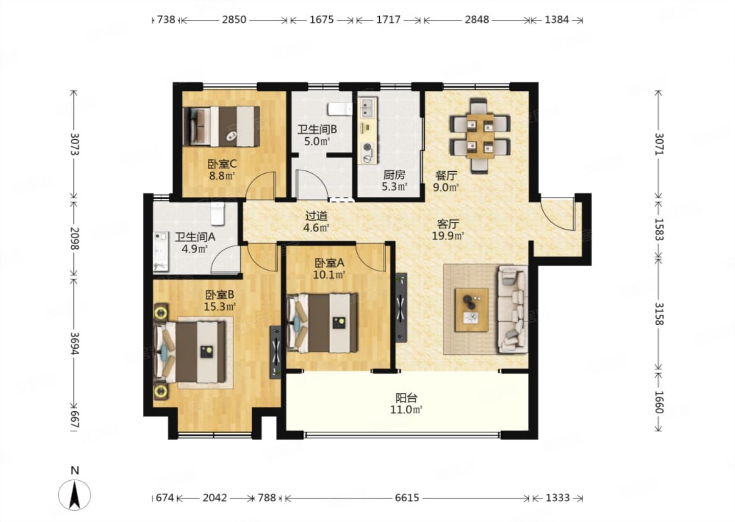 凤城四路绿地峰辉满三满二精装全明未入住3地铁