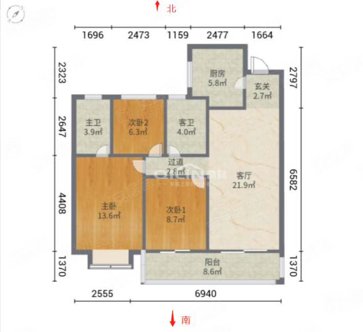 建发玉湖壹号3室2厅2卫111㎡南191万