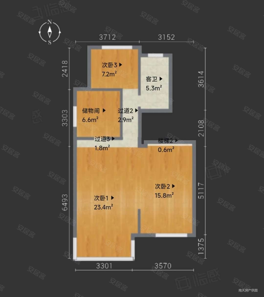 万科甲第十七4室2厅3卫170.38㎡南1288万