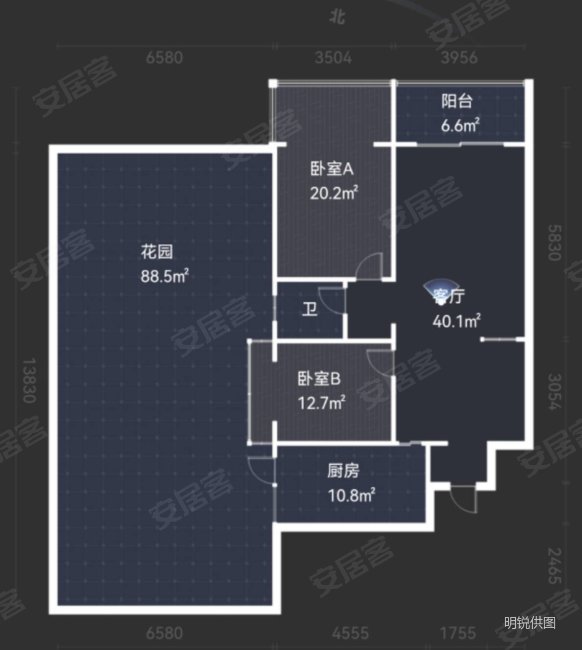 中南冶金2室2厅1卫105㎡南北65万