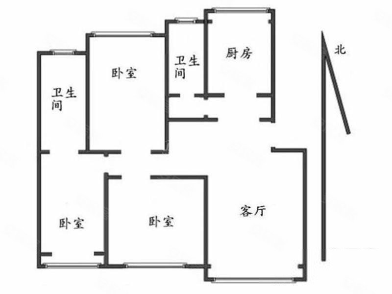 双阳南区3室2厅2卫132.73㎡南北235万