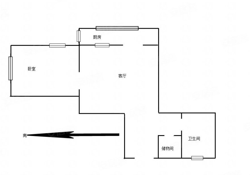 祥泰公寓1室1厅1卫73.03㎡东西100万