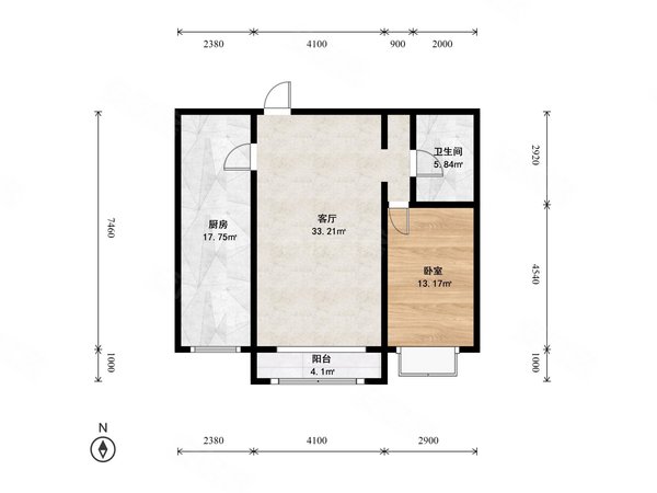 北京朝阳东坝坝鑫家园东坝单店西路2号院1室1厅出租房源真实图片