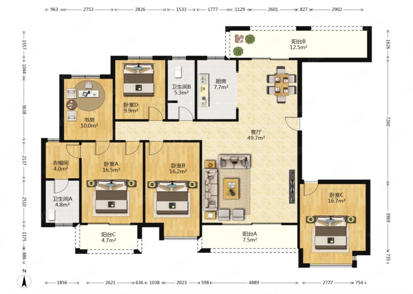 福祥嘉园平面5房毛坯房可正常交易看房有钥匙价格可谈