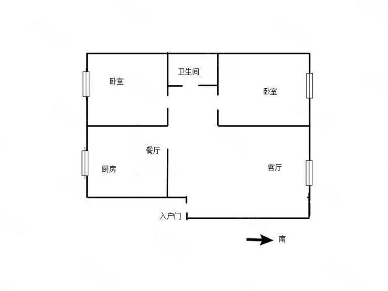 永康御花园东区2室2厅1卫109㎡南北58万