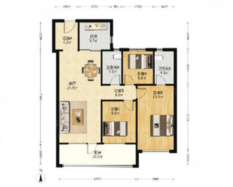新上保利大国璟 三居双卫精装 近地铁 位置好安静