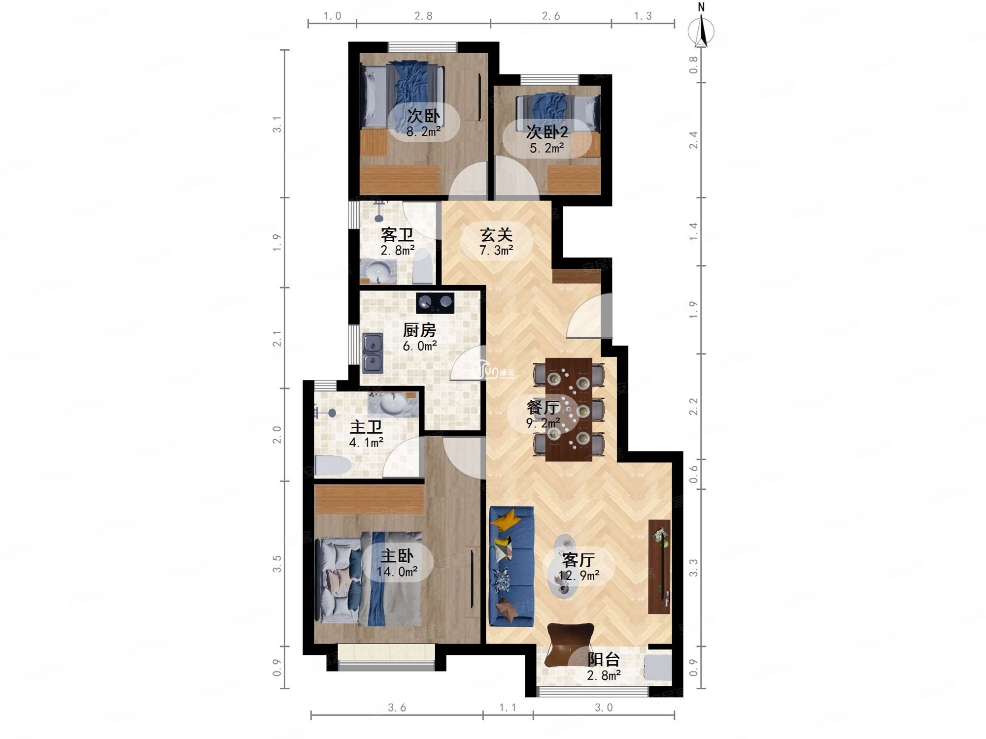 中骏正荣悦景湾 有电梯 双卫 刚需小三居 停车方便 南北通透
