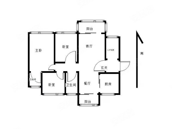 东洲水岸3室2厅1卫111.65㎡南北53.8万