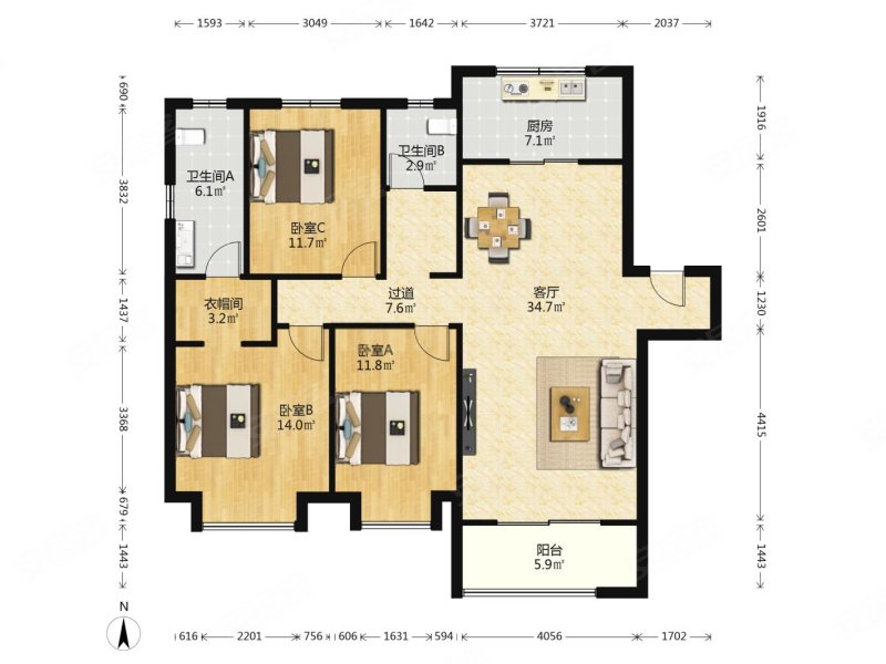 万科翡翠公园,带地暖,中间楼层,采光好,看房方便