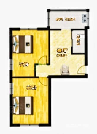 广州街70号小区2室1厅1卫53.38㎡南北32万