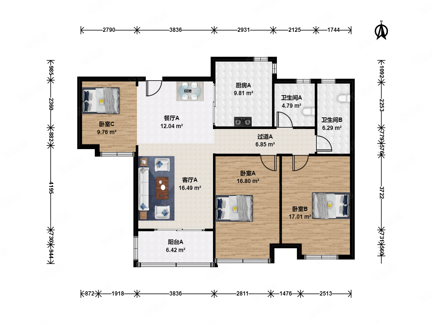 全南户型.全天采光.看房有钥匙