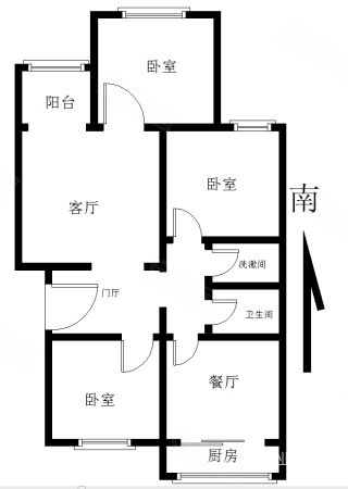 振兴北社区(南菜园北二区)3室2厅1卫97㎡南北185万