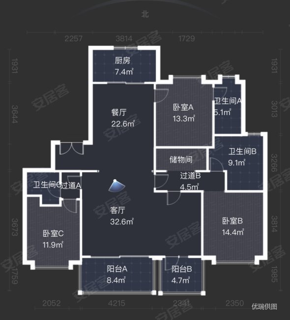 世茂天誉新上中间楼层4房 精装修交付