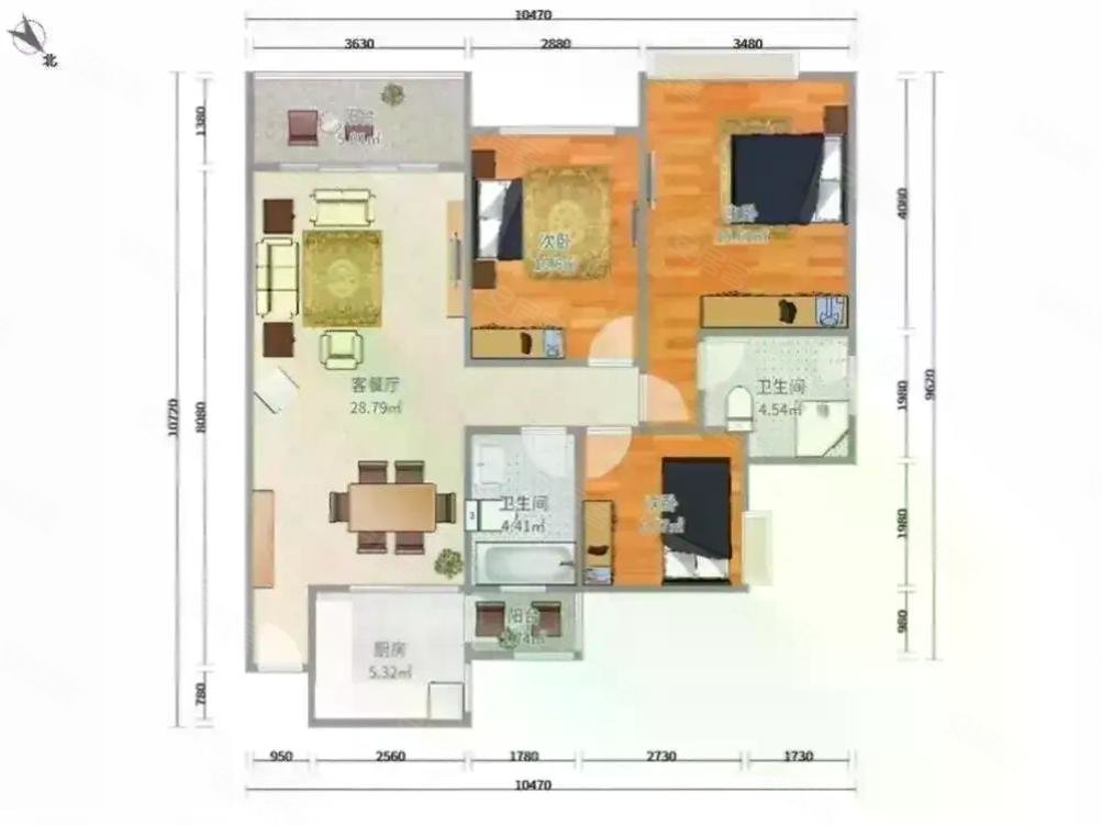 名远幸福里信鸿广场商圈免个税送车位中间楼层采光好装修新
