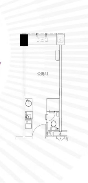 绿地理想城(商住楼)1室1厅1卫20㎡南北19.8万