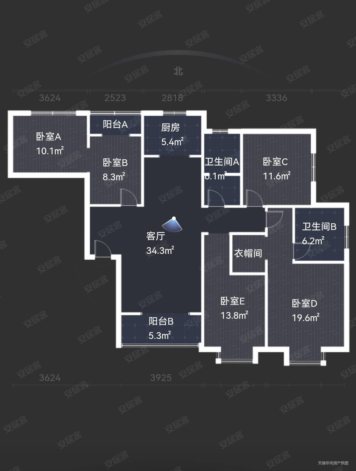 熙地港大融城旁 花四室的钱买五室,贰号大院二手房,280万,5室2厅,2卫