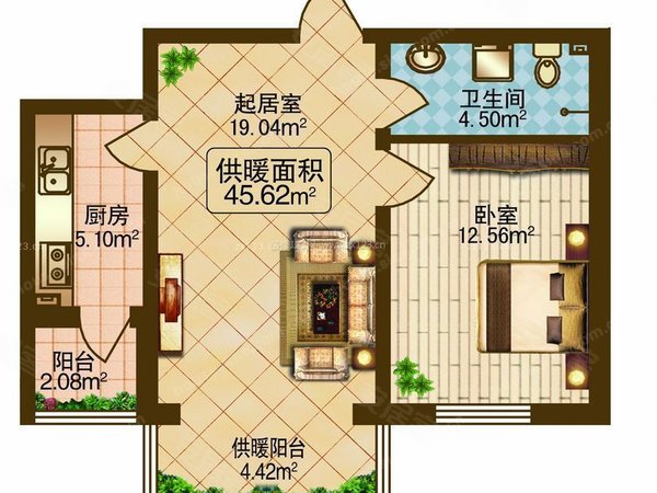 西安未央二府庄印象城印象城 龙首原地铁口 一室一厅全配精装 采光好