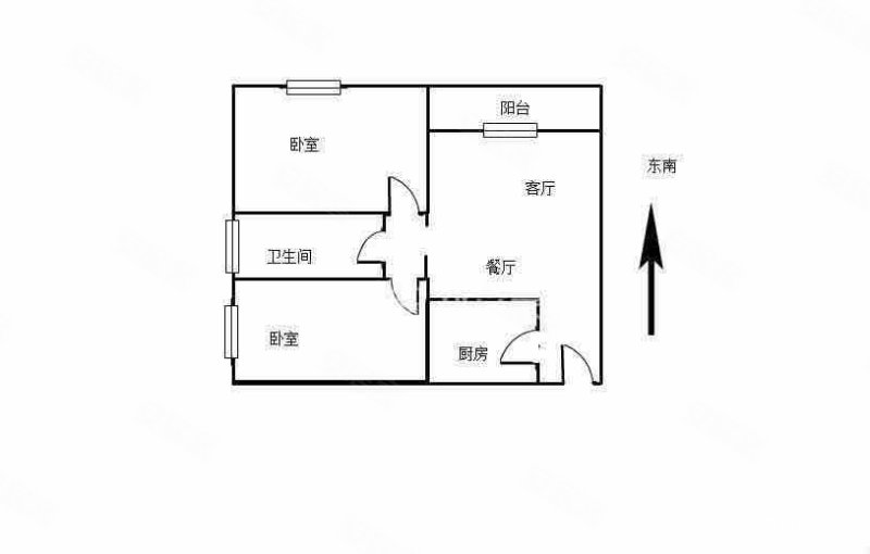 华发城建未来荟2室1厅1卫65㎡东南120万