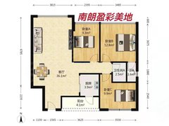 中山南朗南朗镇政府盈彩美地 3室1厅1卫出租房源真实图片