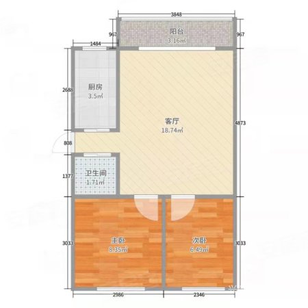 建筑新村2室2厅1卫69.55㎡南北23.5万