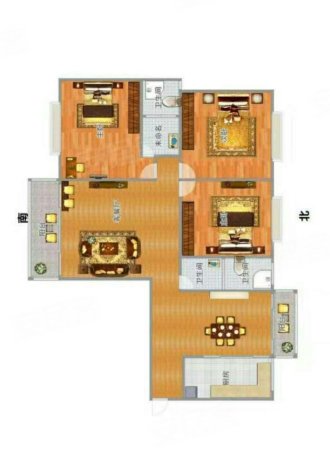 和平尚城3室2厅2卫138㎡南北83.8万