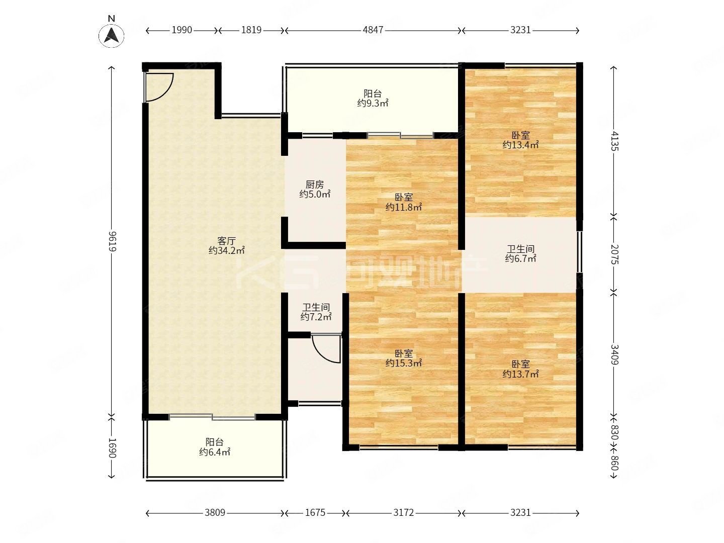 融信双杭城龙岭 4室2厅 南北通透 采光充足 赠送一个车位