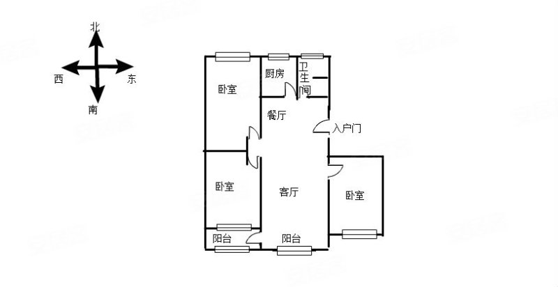 同济盛世家园3室2厅1卫132㎡南北95万