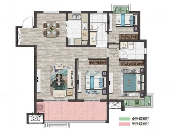 建华观园(六期)3室2厅2卫126㎡南北129.8万