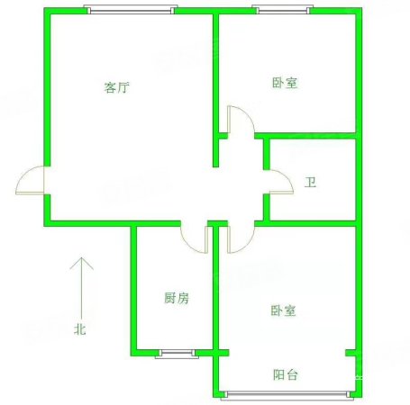 玉峰里柳江家属院2室1厅1卫65㎡南北66.8万