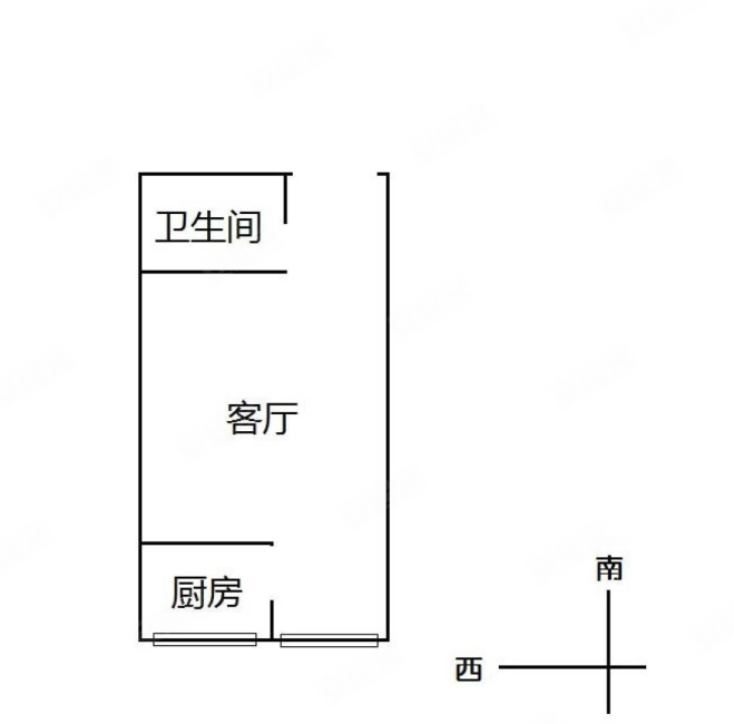 龙旺伯乐佳园(商住楼)1室1厅1卫60㎡南北18万