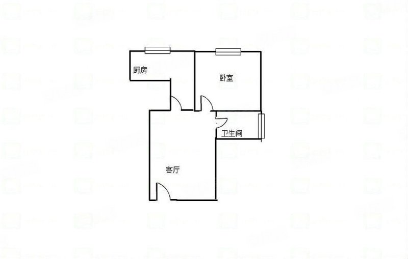 翡翠明珠1室1厅1卫49.37㎡北79万