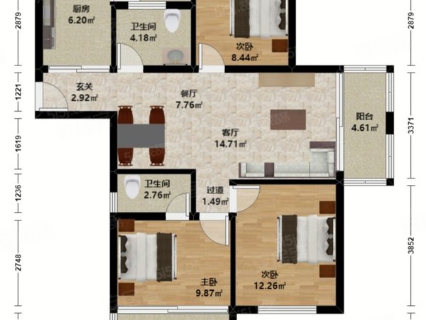 书香名邸(公寓住宅)房东直租直签,首租,轻奢简约风,自住装修配置,户型