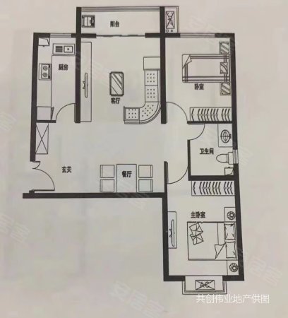 盛德东兴家园(东区)2室1厅1卫85㎡南北175万