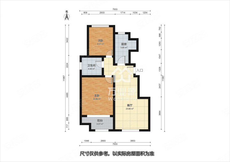 旭辉香郡2室1厅1卫84.03㎡南北78万