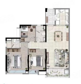 万科幸福荟花园3室2厅2卫95㎡南168万