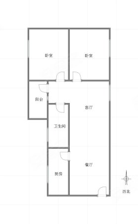 恒大城(二期)2室2厅1卫71.48㎡南56万