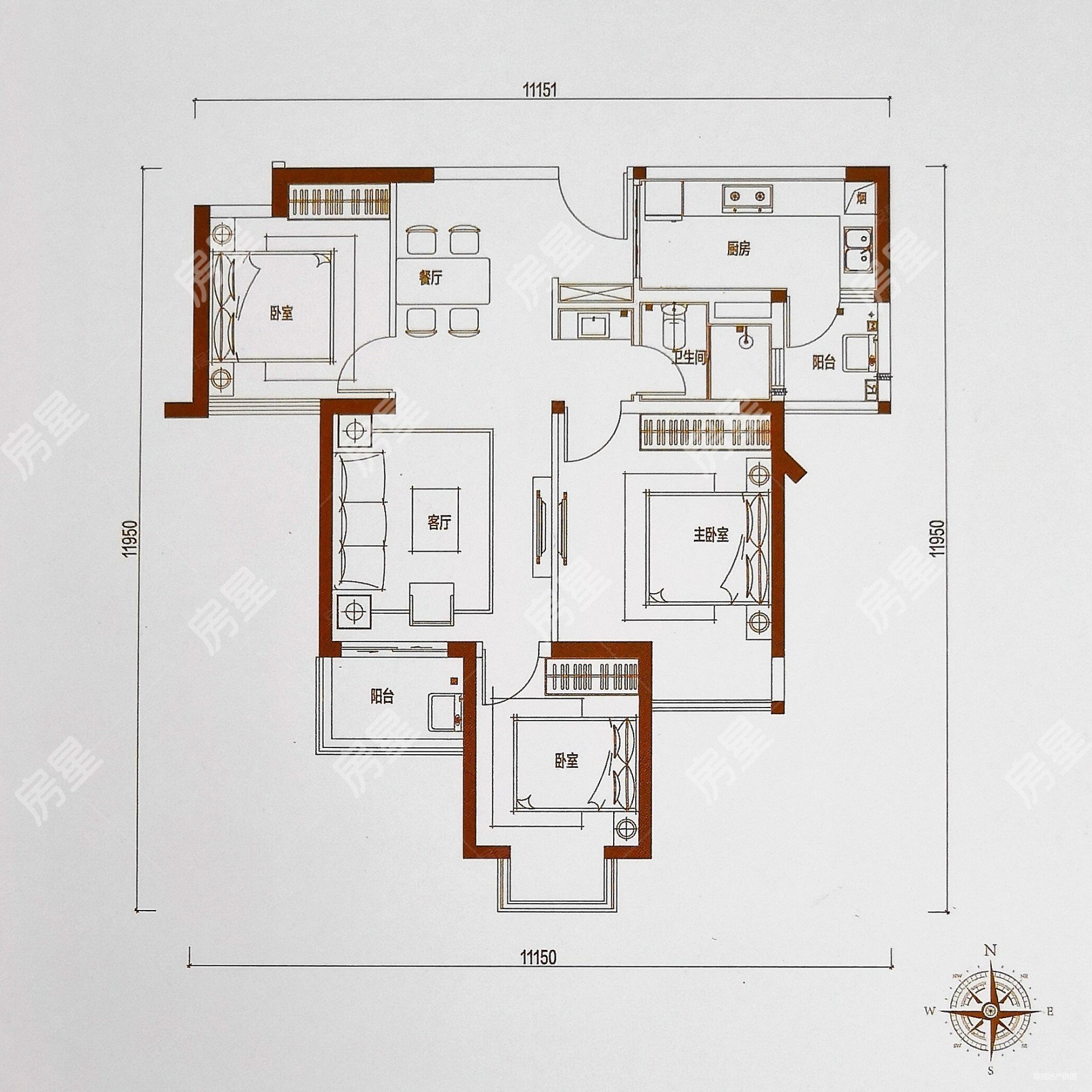 万达旁金地九樾南向房精装低于市场售房