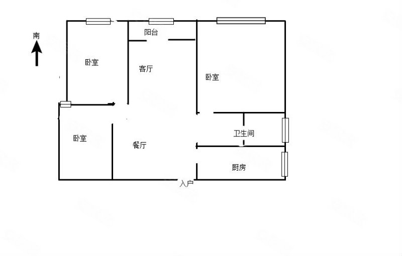 兰亭国际花园3室2厅1卫113.37㎡南北63万