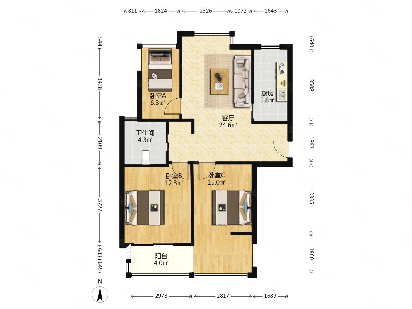 风景蝶院3室2厅自住装修 中楼层诚心出售,价格可谈